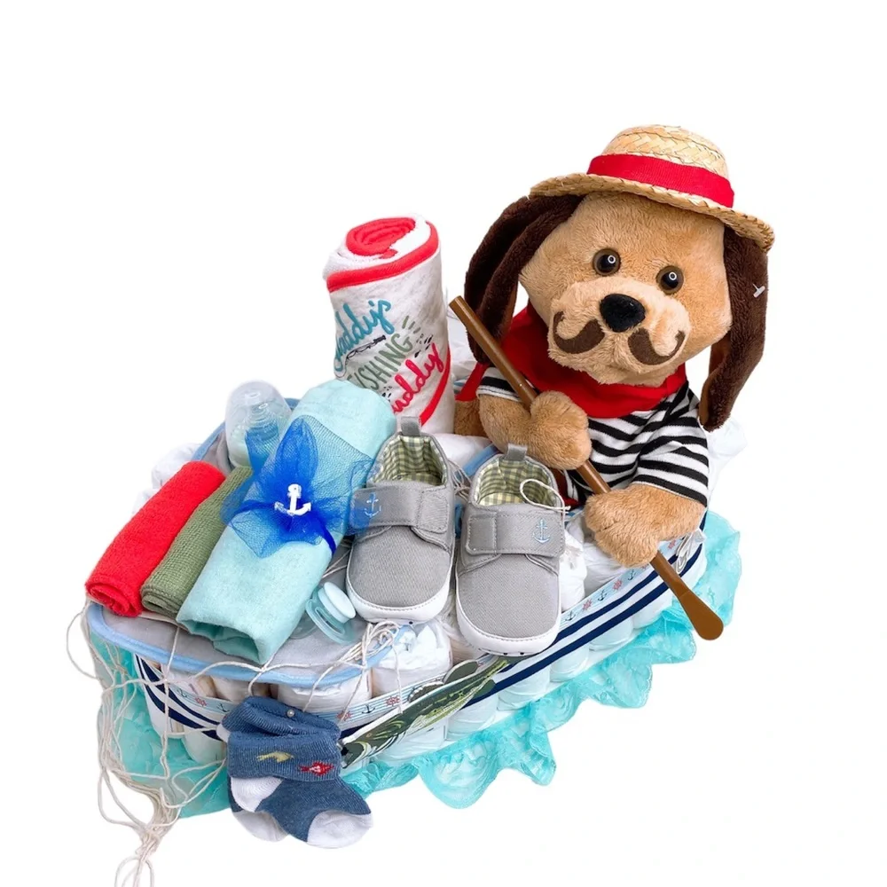 Fisherman Diaper Cake, Boatman Diaper Cake